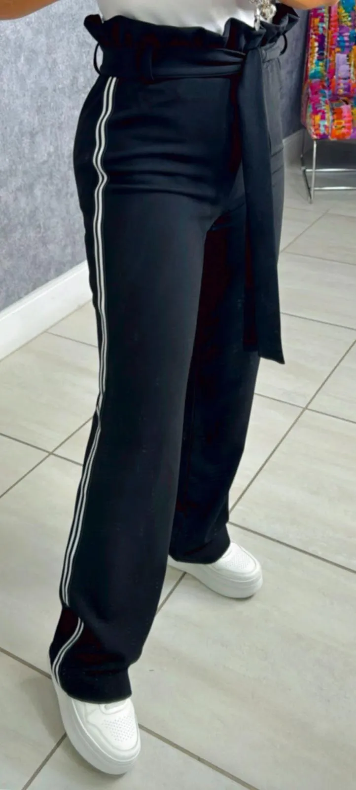 0508 Crepe high waist paper bag waist pants