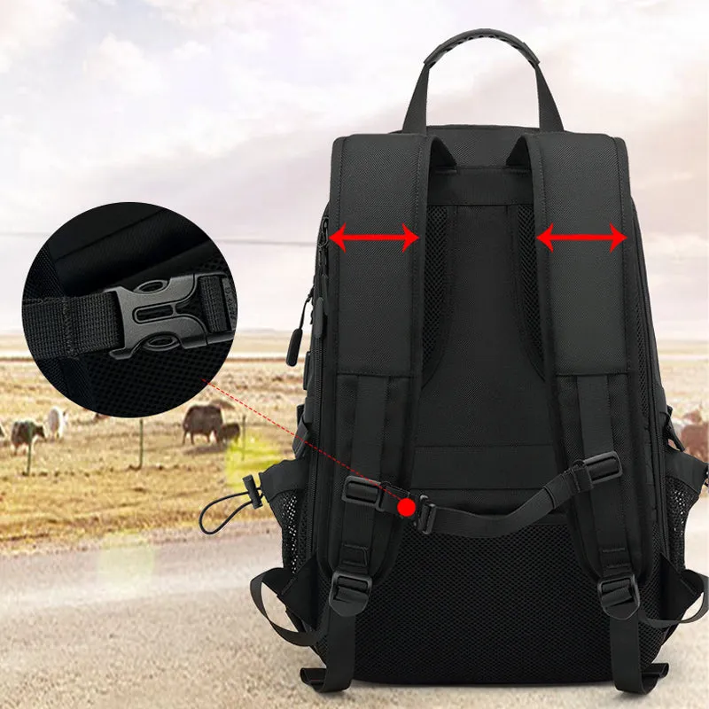 50-70L Travel Backpack For Men Gym Book With Shoe Compartment USB Charging Port