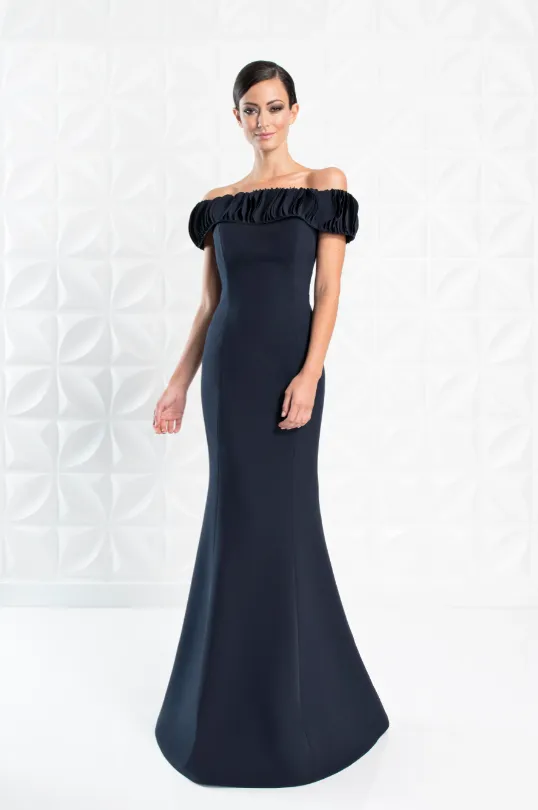 Alexander by Daymor - 1280: Off-Shoulder Ruched Gown