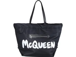 Alexander McQueen Logo Printed The Bundle Tote Bag