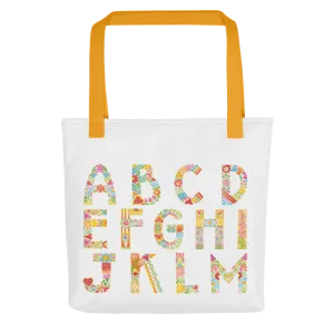 Alphabet Garden Tote Bag