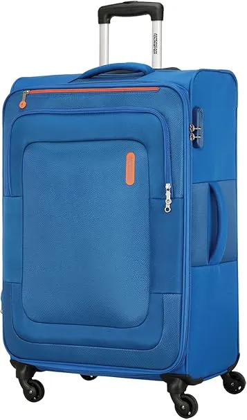 American Tourister Duncan Set of 3, Soft Luggage Trolley Bags With TSA Lock, 55 68 81cm, Blue
