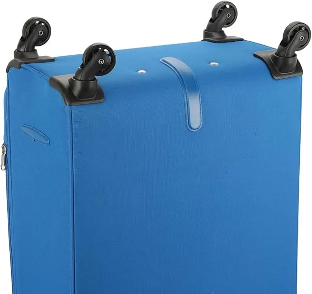 American Tourister Duncan Set of 3, Soft Luggage Trolley Bags With TSA Lock, 55 68 81cm, Blue