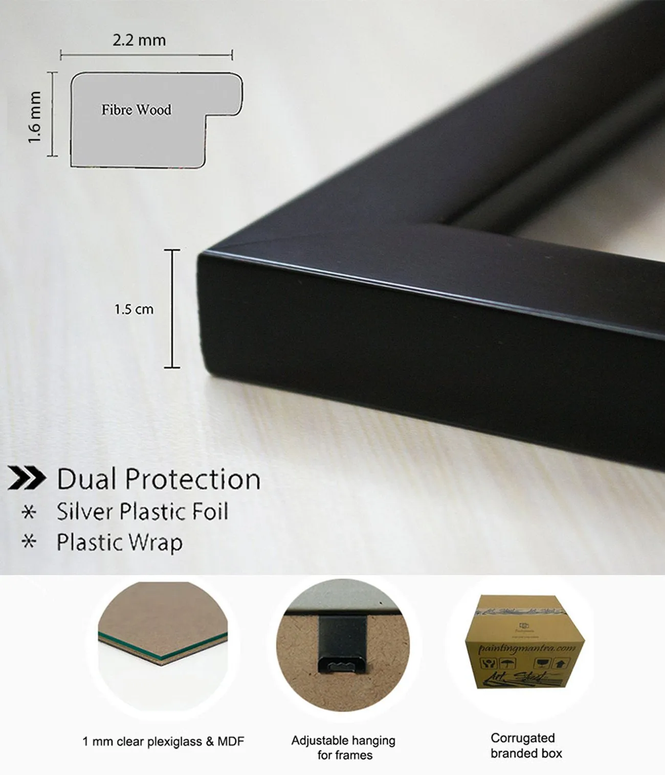 Art Street Synthetic Table/Wall Photo Frame for Home Decor (5" X 7", Black), Rectangular