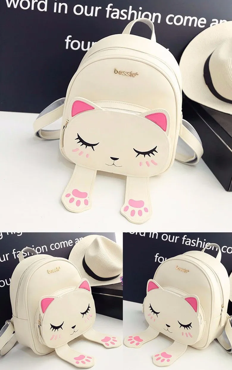 Bag for cat lovers - Cat Backpack Black Preppy Style School