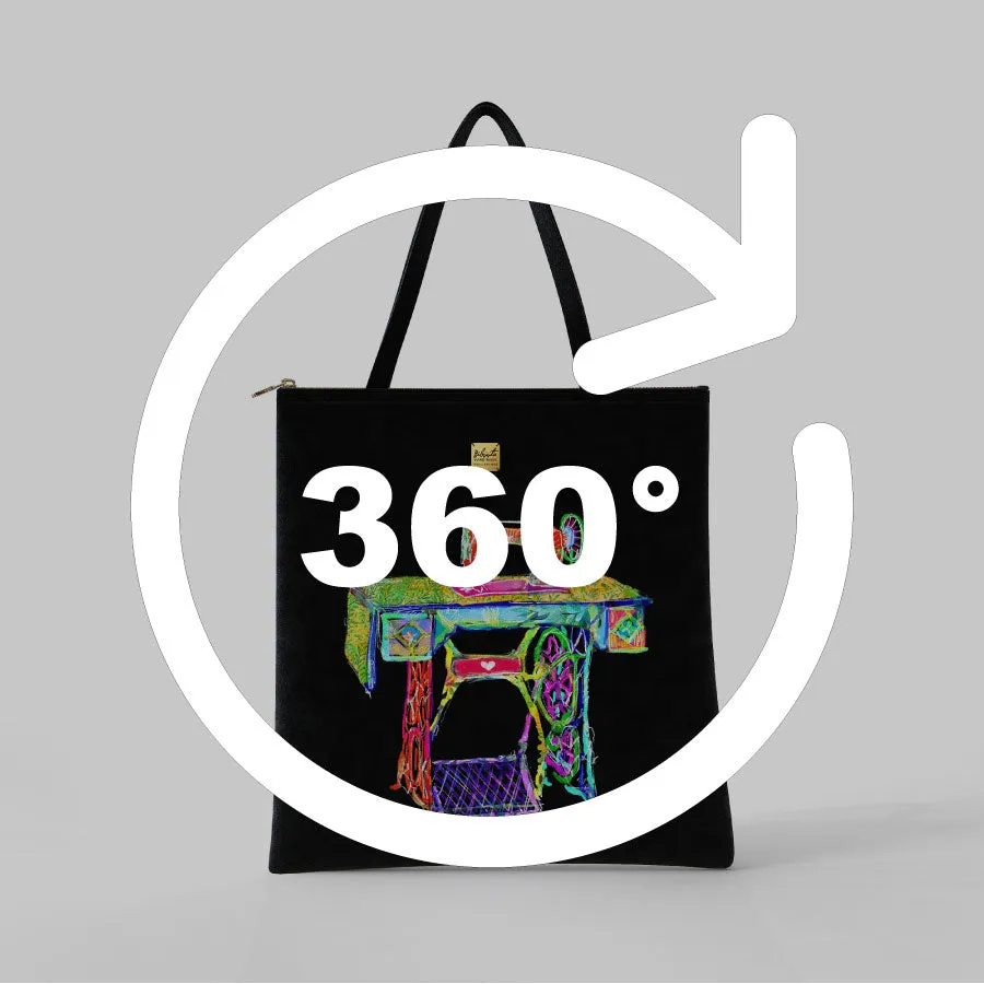 Bibsisita Tote Bag Velvet- Sewing Machine