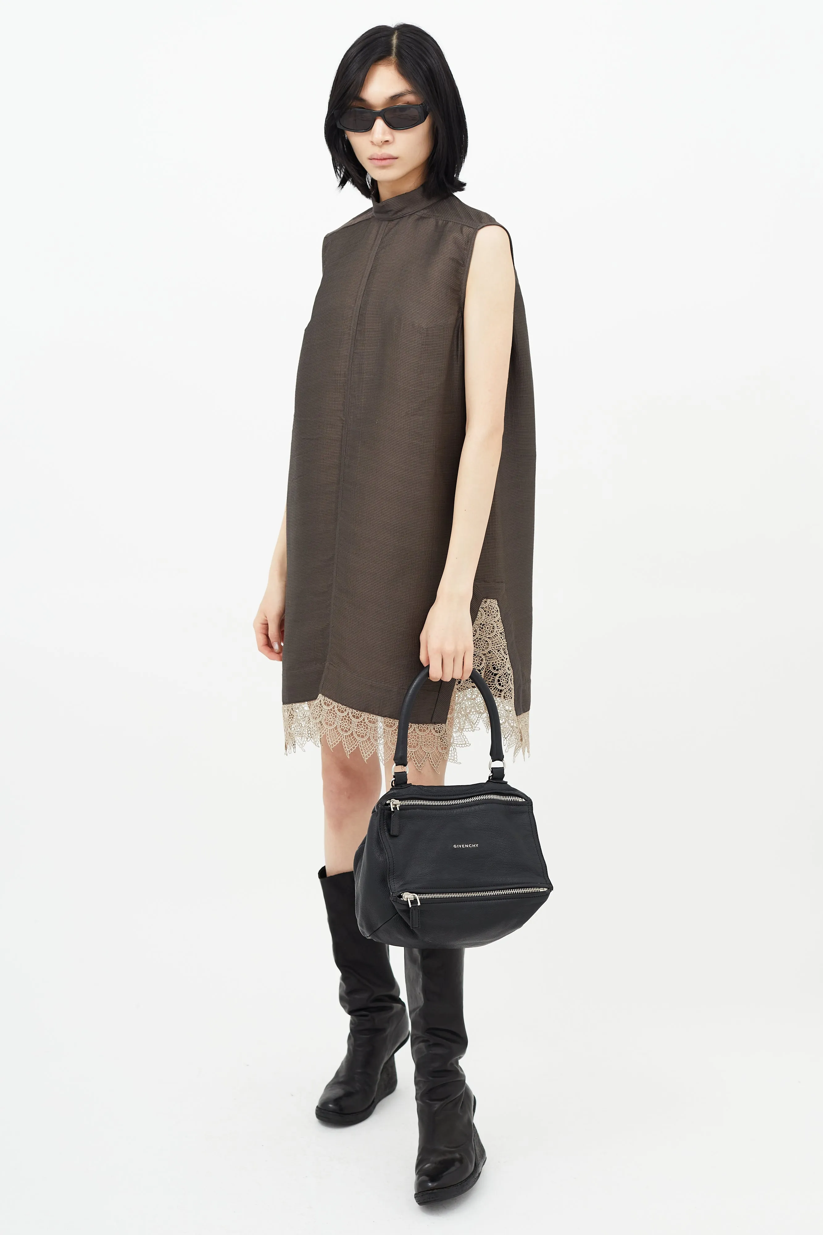 Black & Silver Small Pandora Shoulder Bag