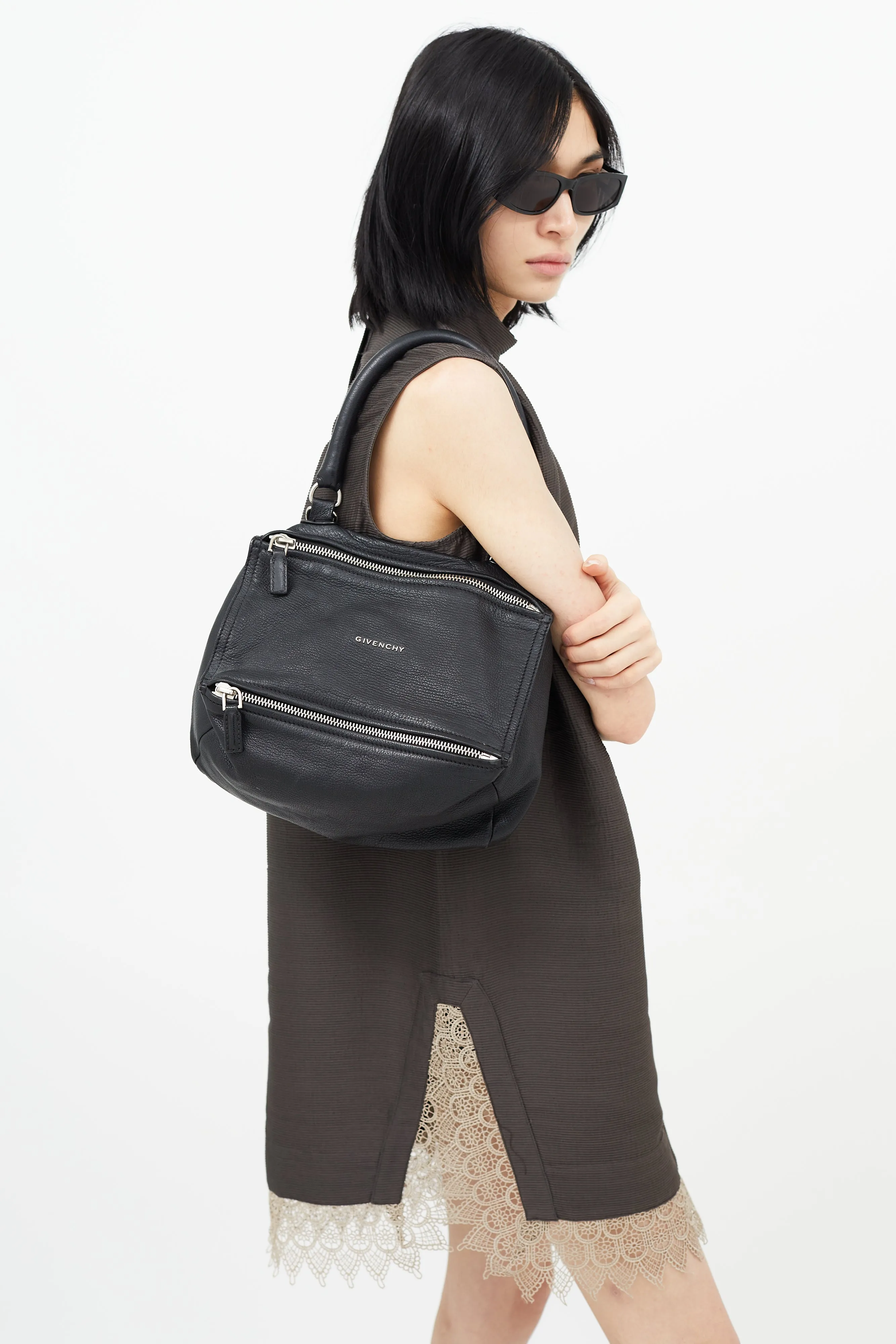Black & Silver Small Pandora Shoulder Bag
