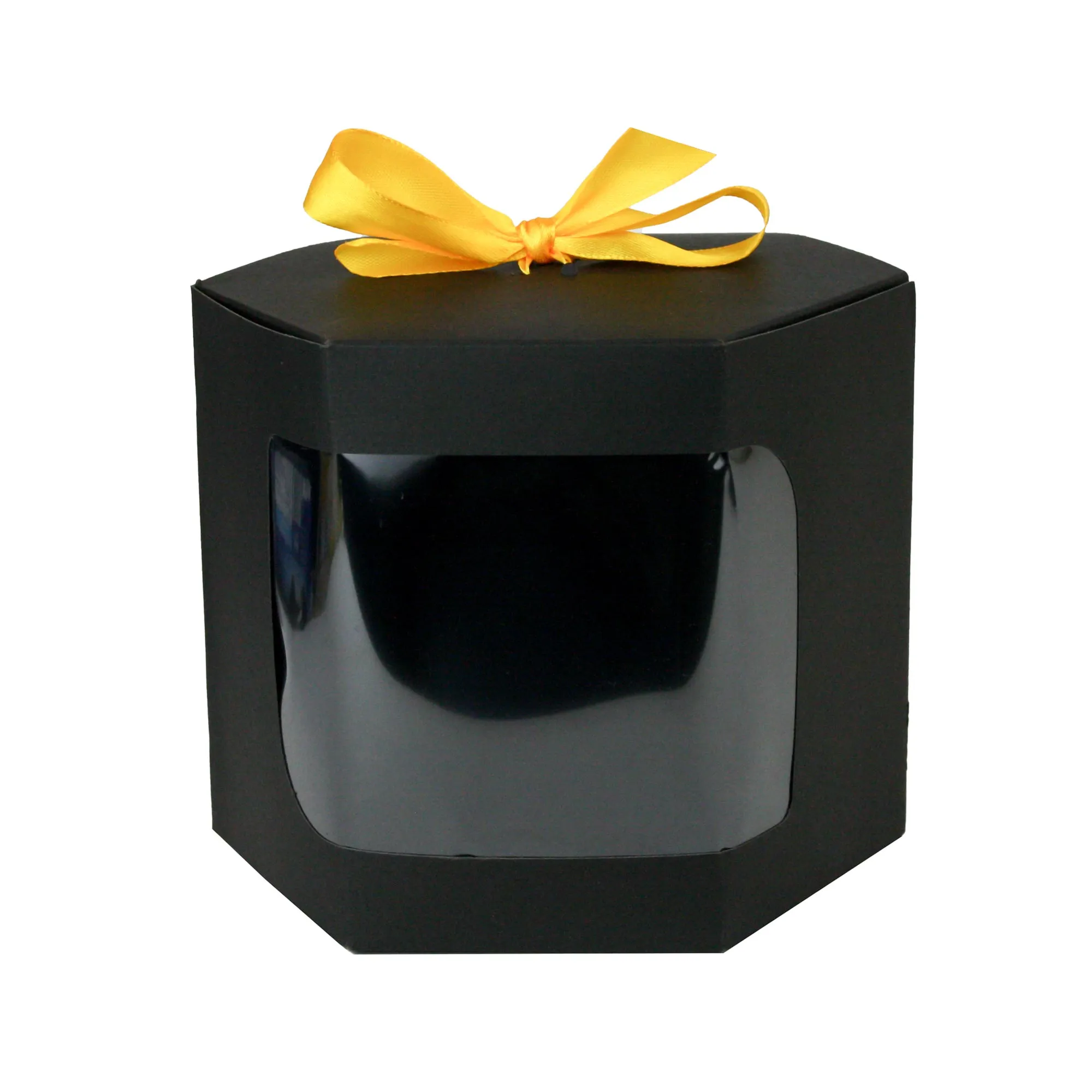 Black Hexagon Kraft Gift Boxes Pack of 12 (Sizes Available)