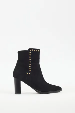 Black Suede Studded Harlow Boot