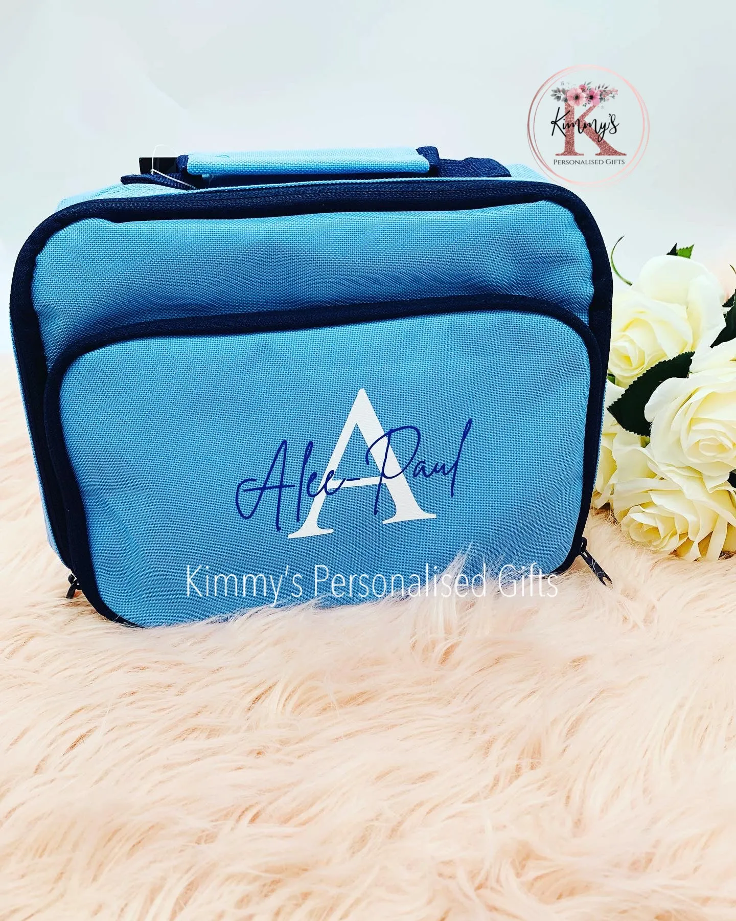 Blue Personalised Lunch Bag