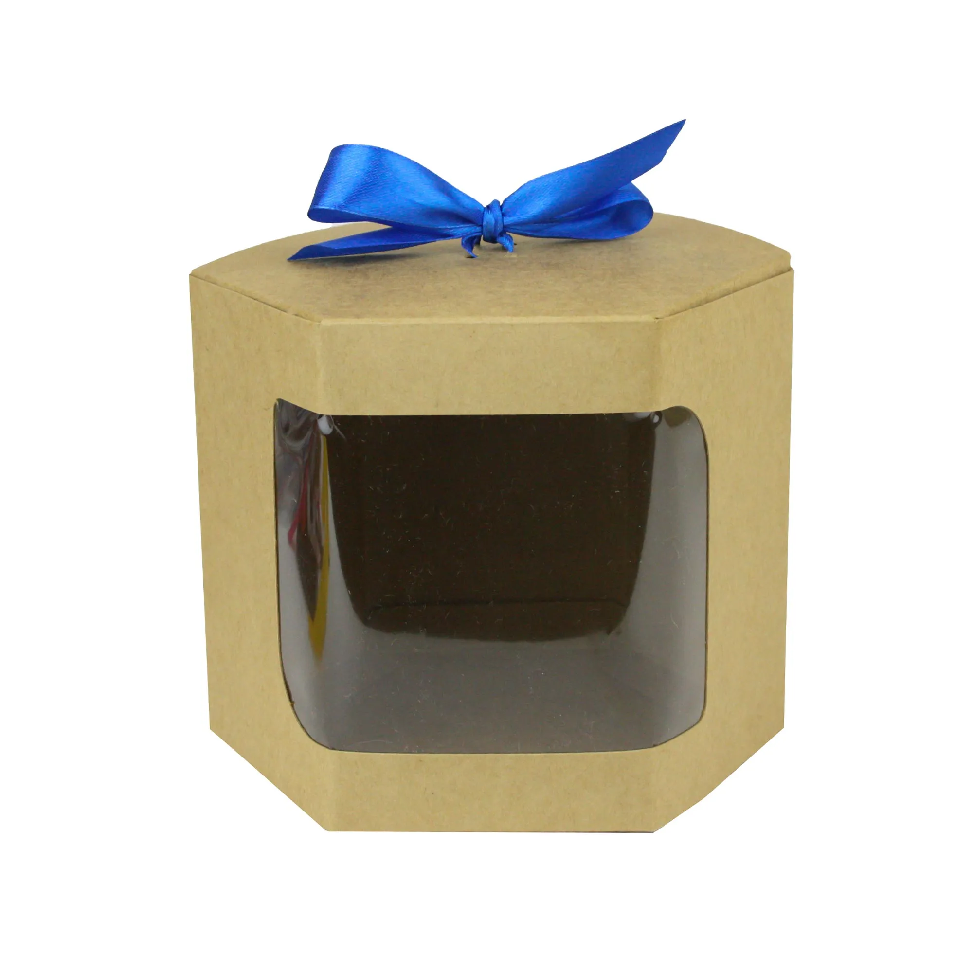 Brown Hexagon Kraft Gift Boxes Pack of 12 (Sizes Available)
