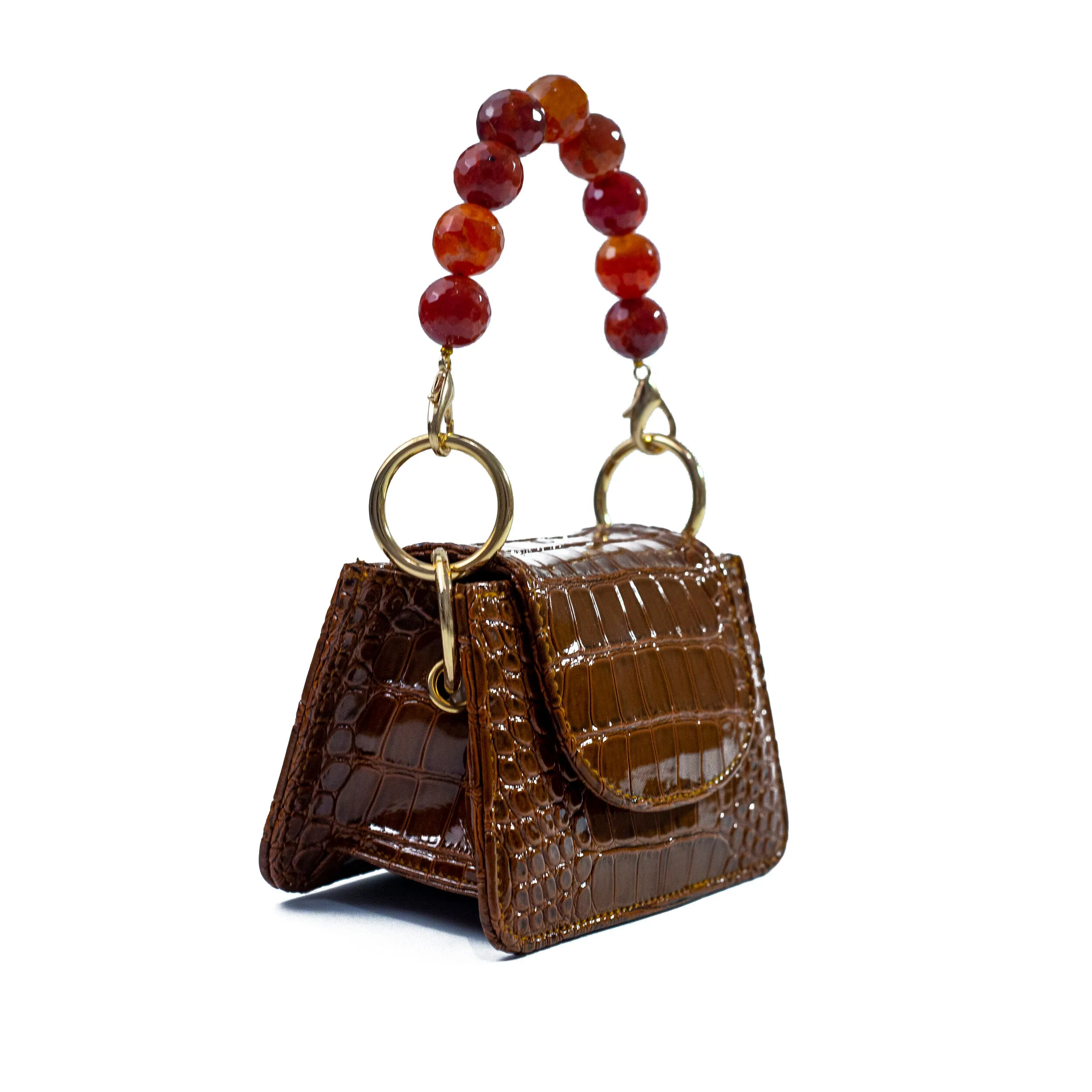 Camel Vegan Croc Horra Bag