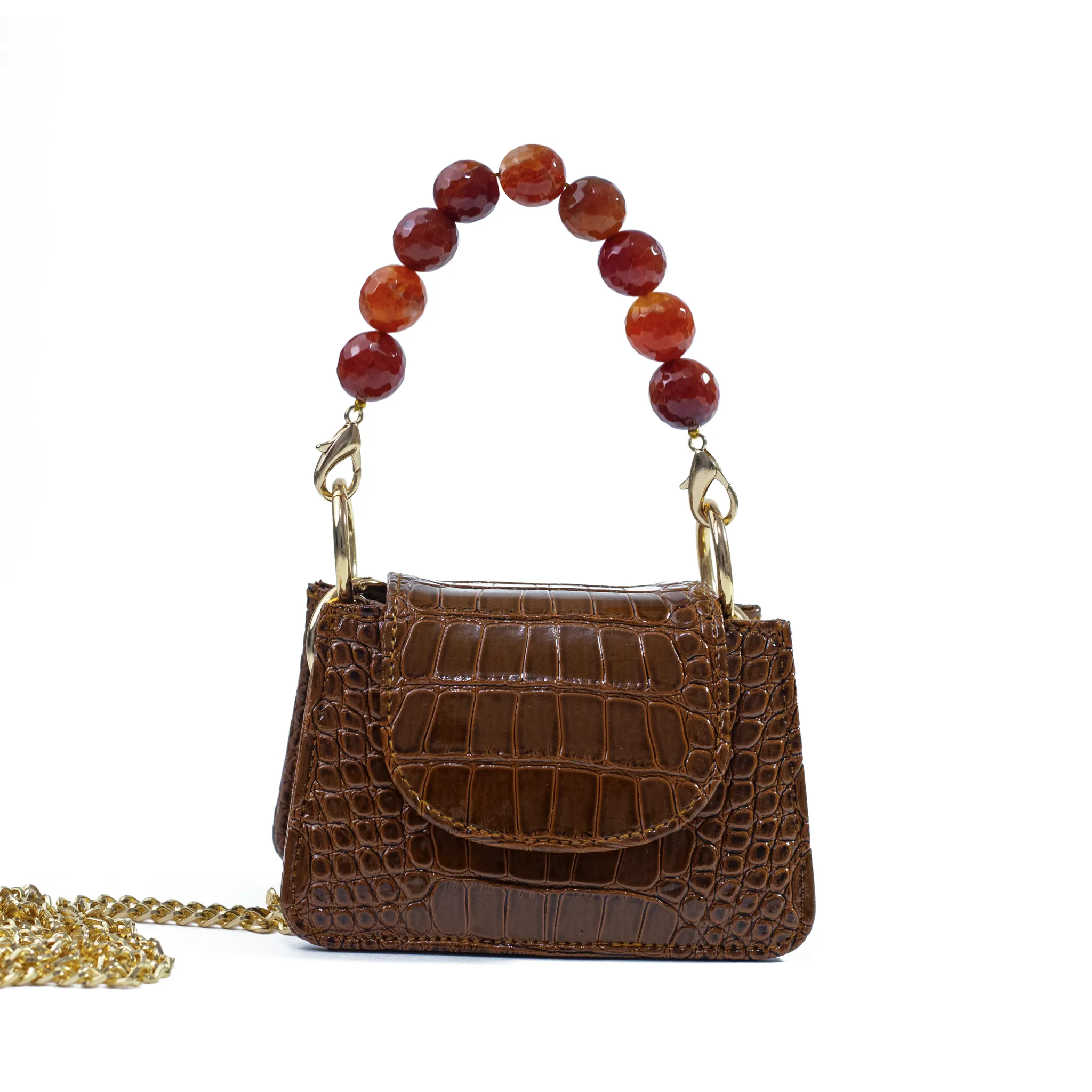 Camel Vegan Croc Horra Bag