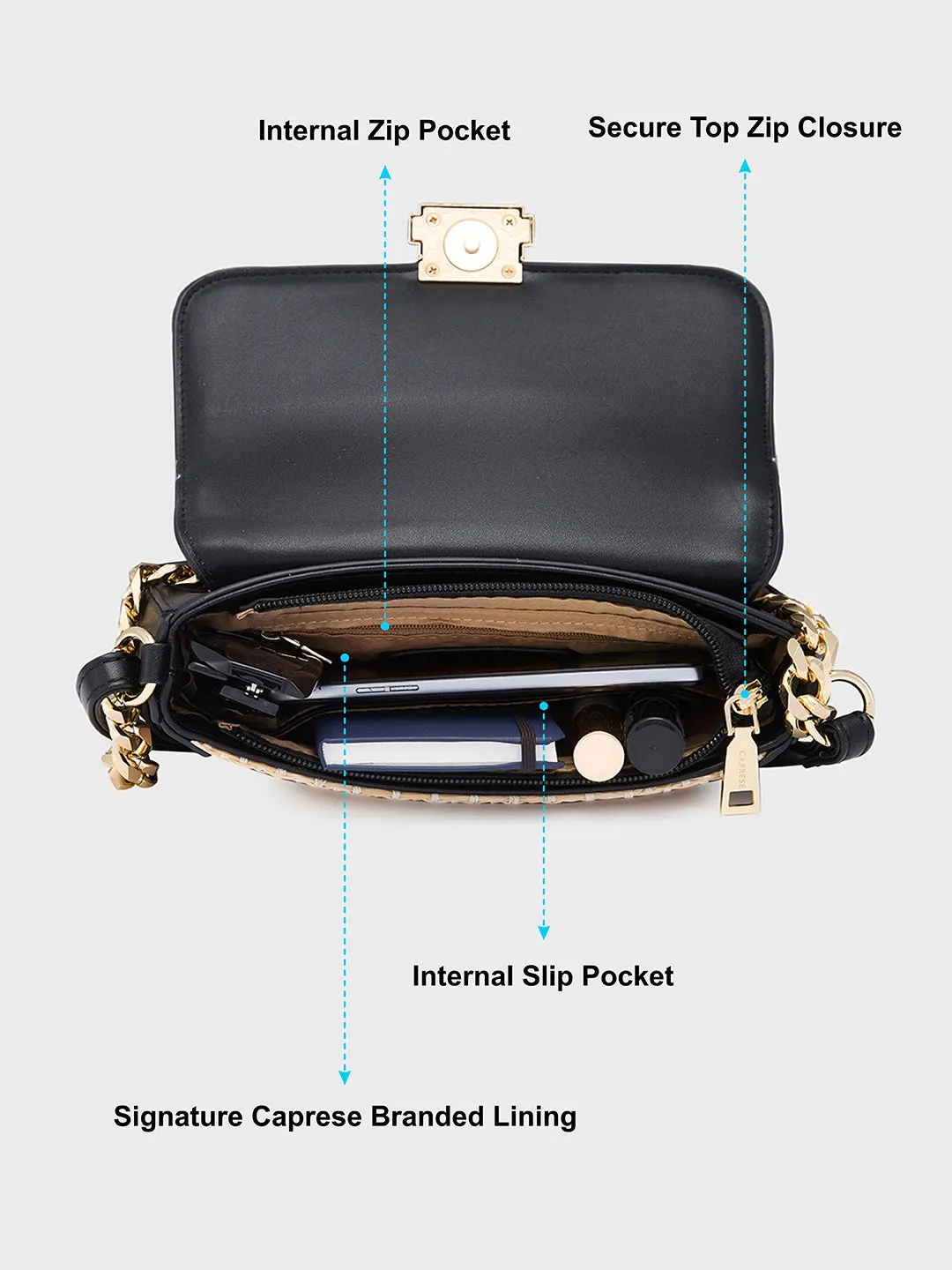 Caprese Georgia Sling Small Black