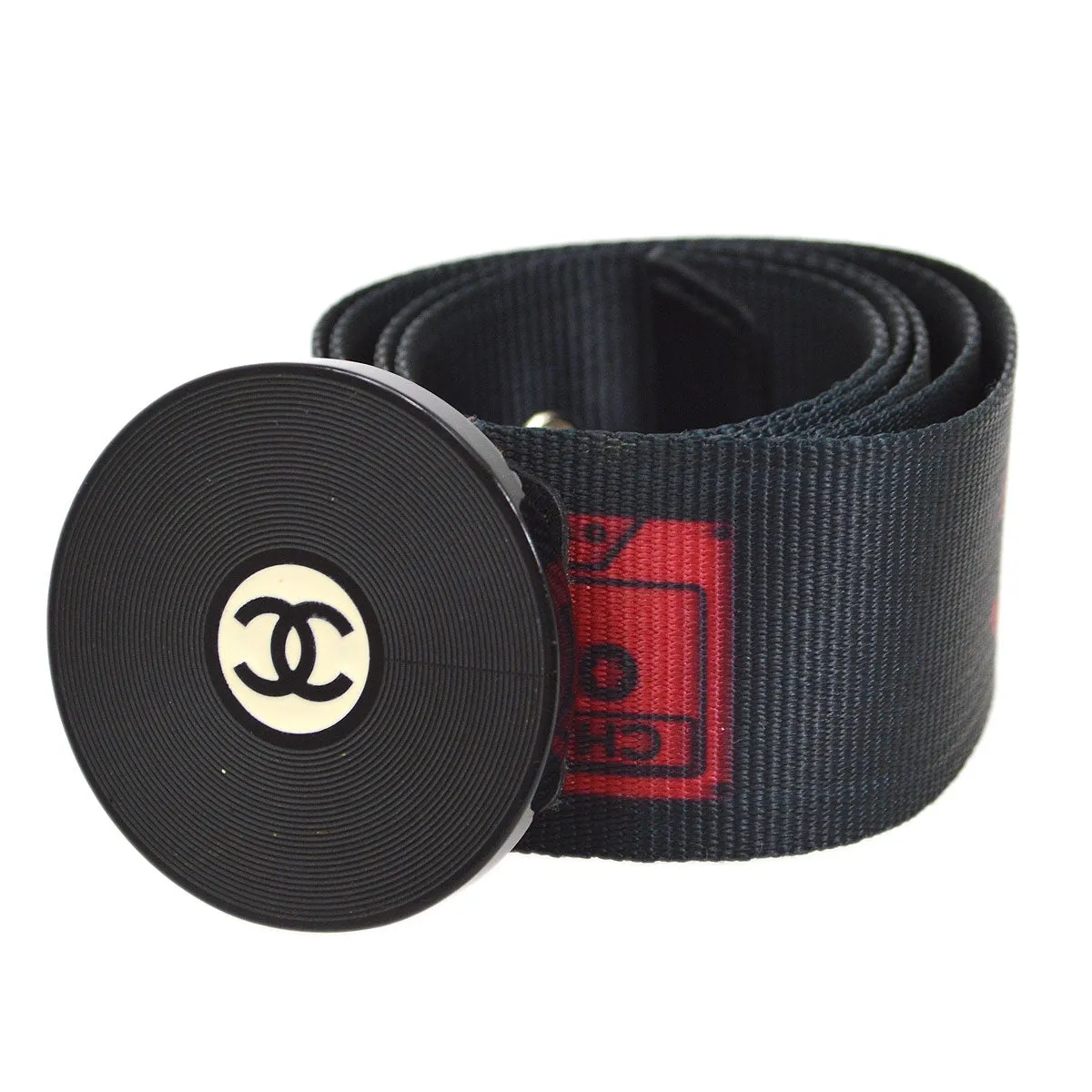 CHANEL 2004 Record Belt Black #80 GS02299c