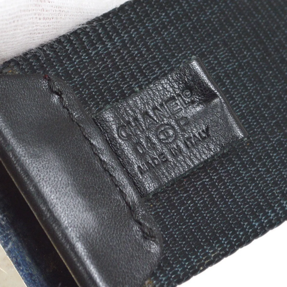CHANEL 2004 Record Belt Black #80 GS02299c