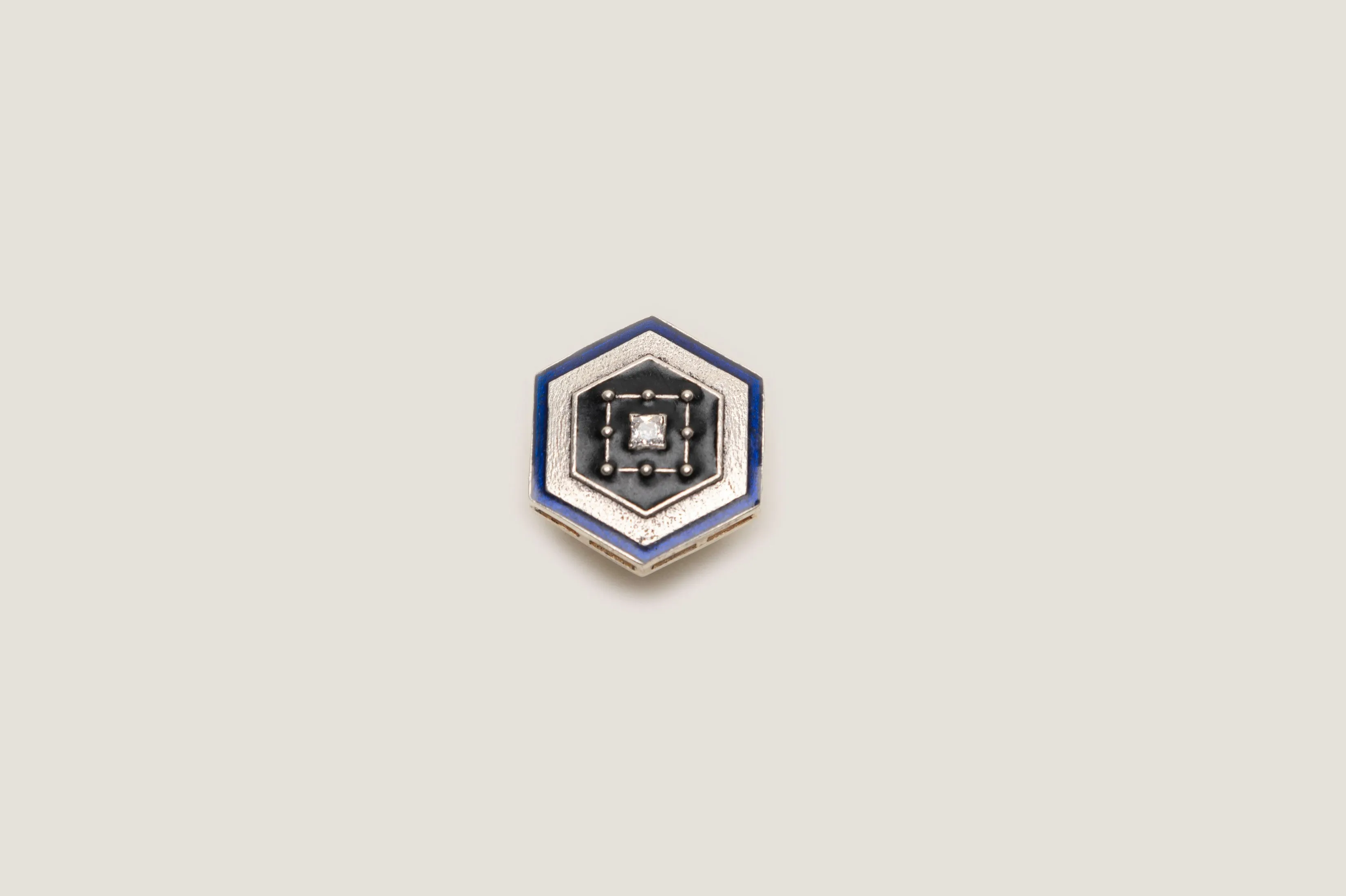 COBALT HEXAGONAL SLEEK BUTTON