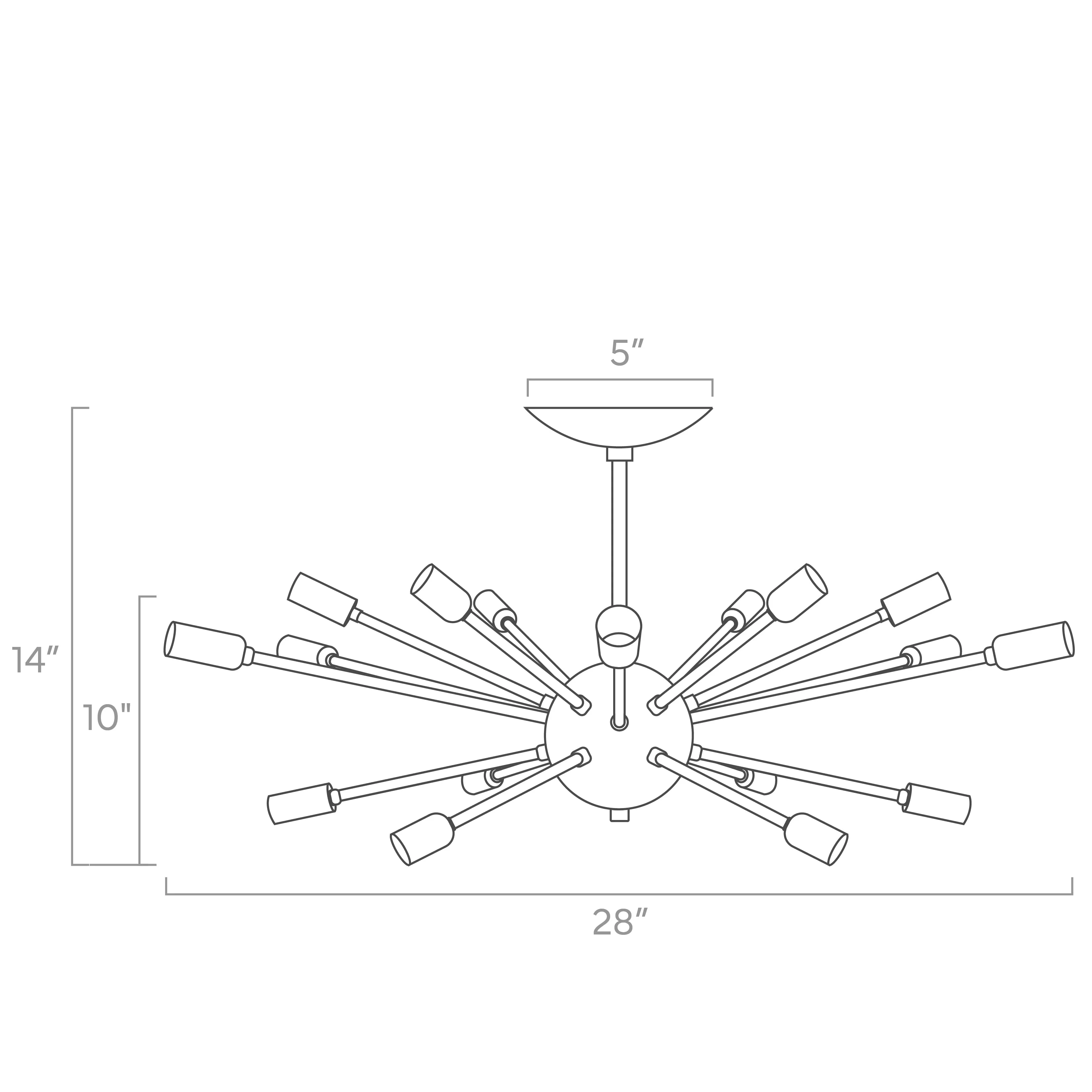 Color Elliptical Sputnik Flush Mount
