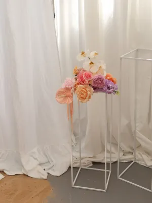 Colourful Artificial Flowers Bridal Bouquet - Pastel Peach & Pink