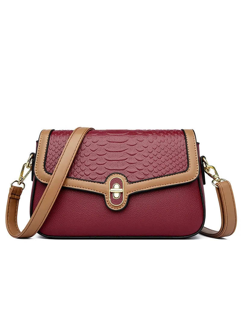 Crocodile-patterned Shoulder Bag