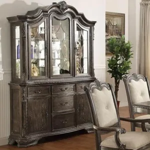 Crown Mark Kiera Buffet w/ Hutch in Grey