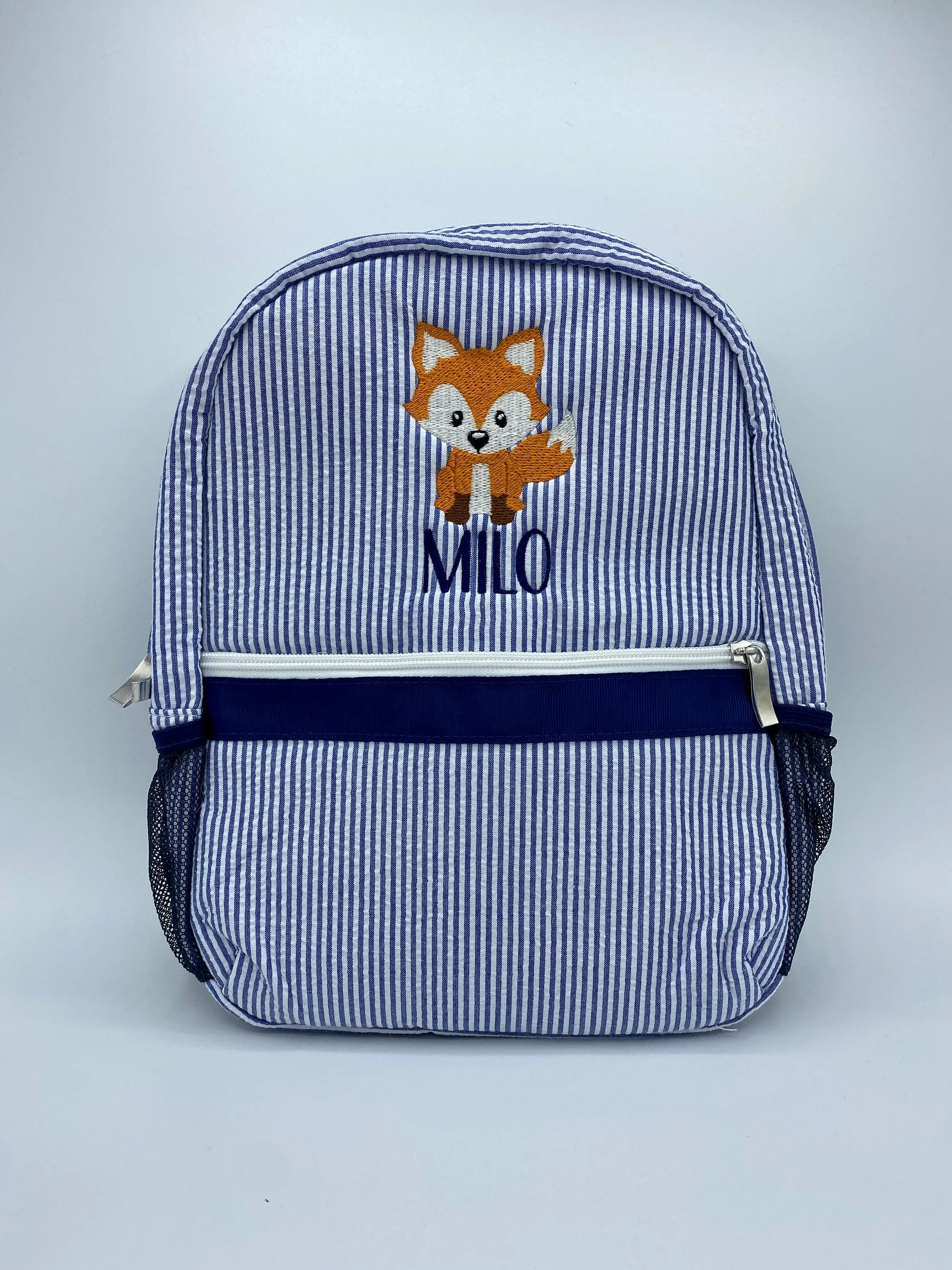 Custom Embroidery Seersucker Backpack