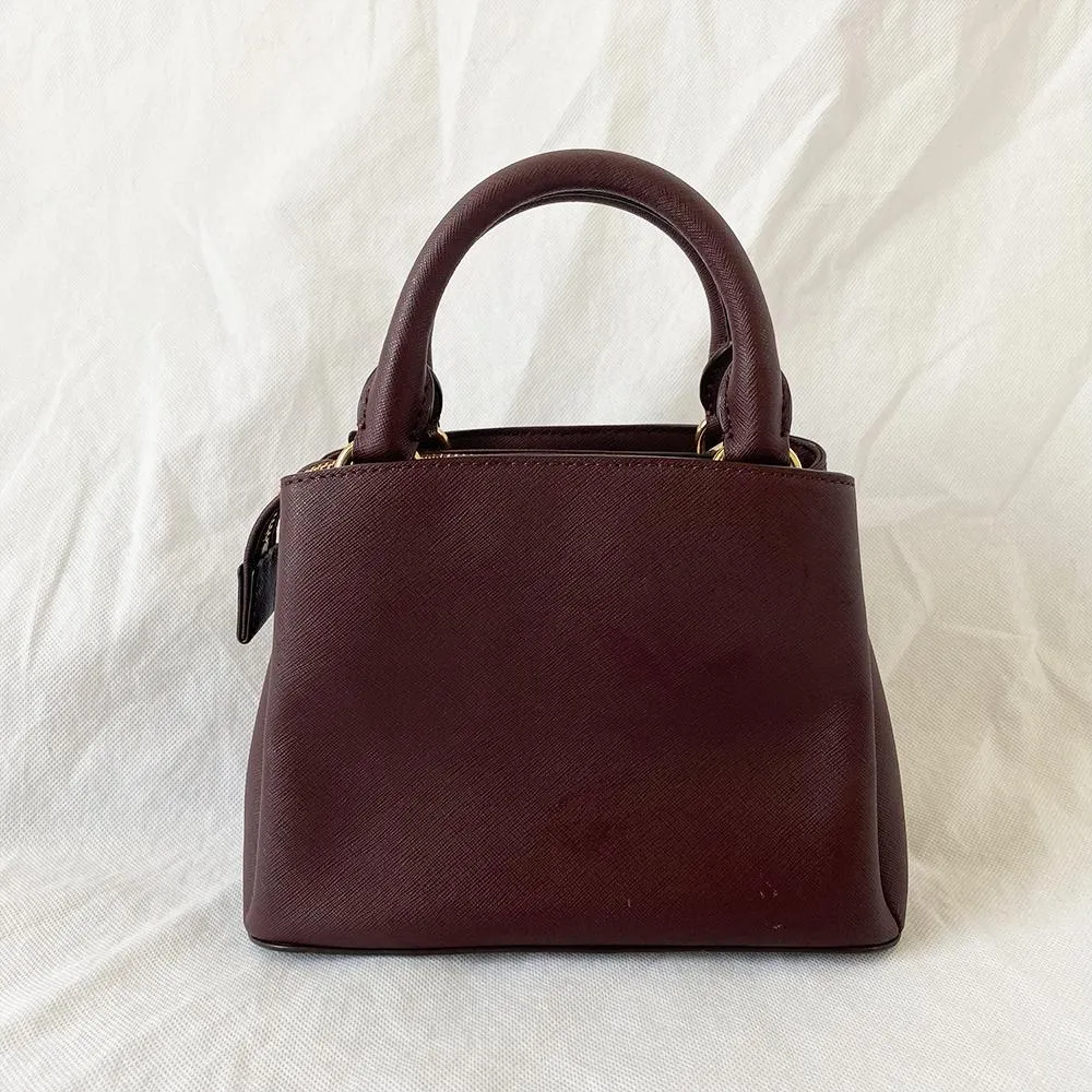 DKNY Burgundy Mini Crossbody Top Handle Bag