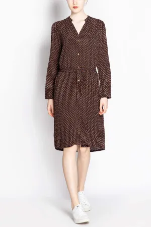 Dot Print Tie-waist Dress