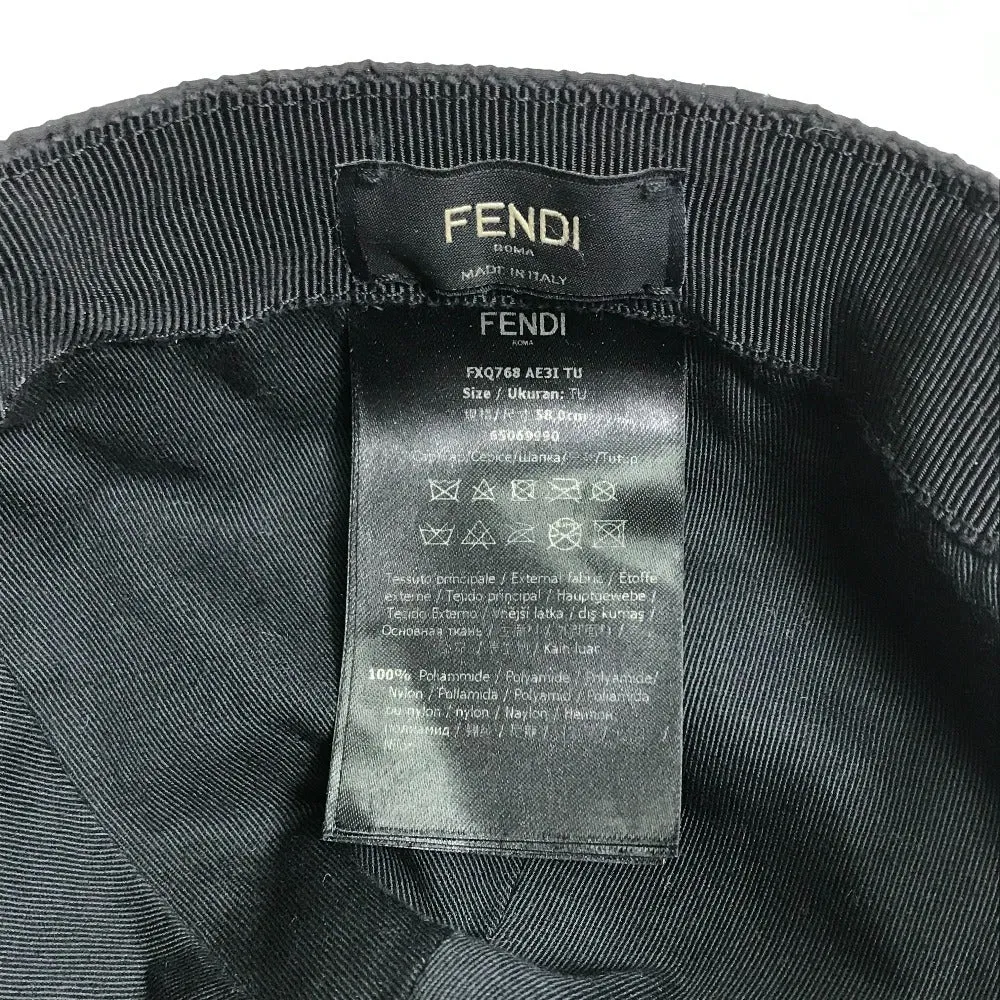 FENDI cap FXQ768 Nylon, Cotton black logo unisex(Unisex) Used