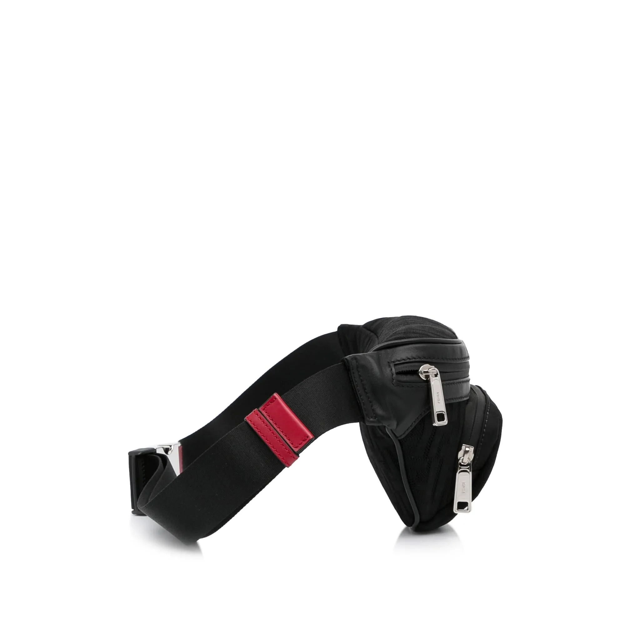Fendi FF Neoprene Vitello Grace Perforated Pocket Belt Bag (SHG-LkWlOh)