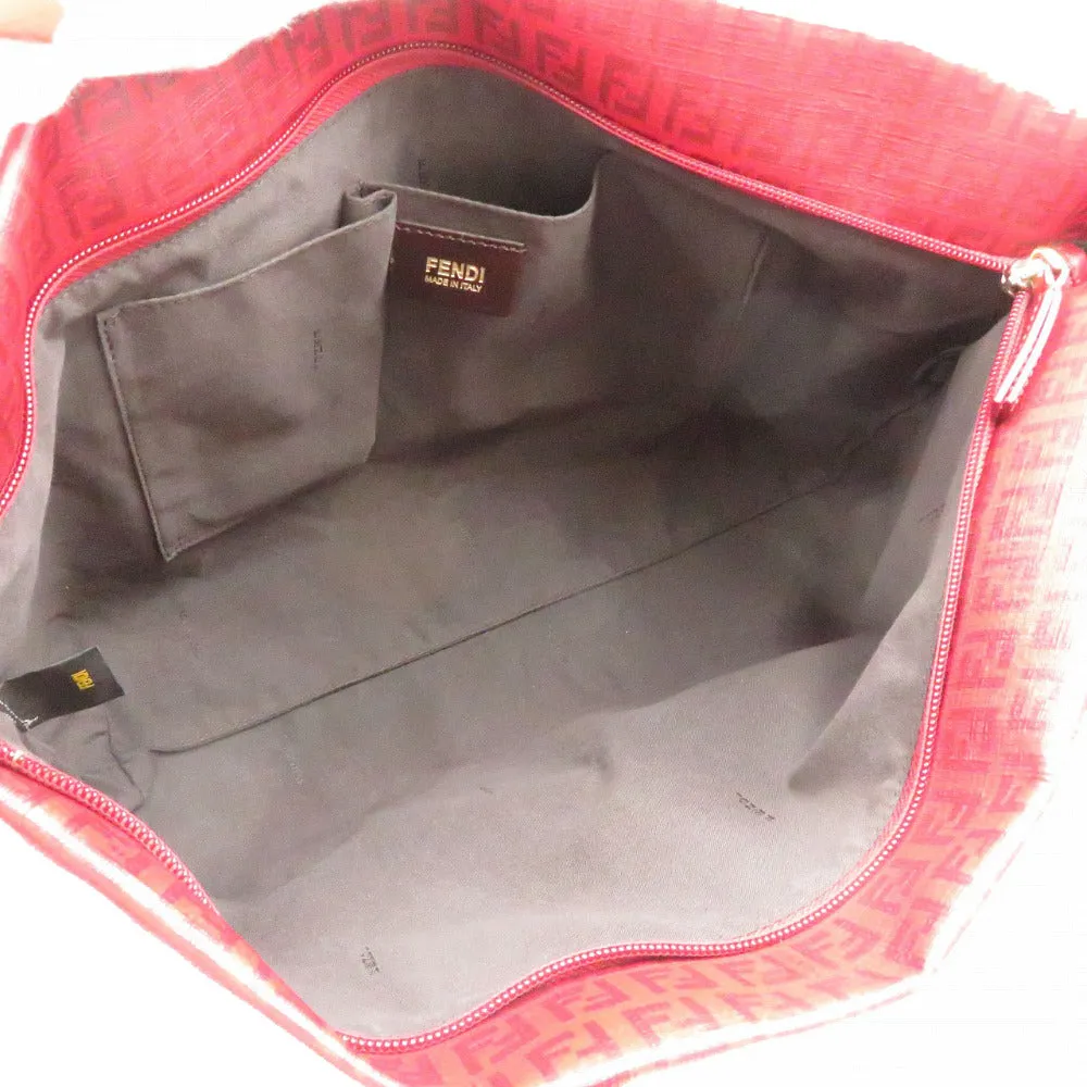 FENDI Tote Bag 8BH215 PVC coated canvas Red Zucchino Women Used