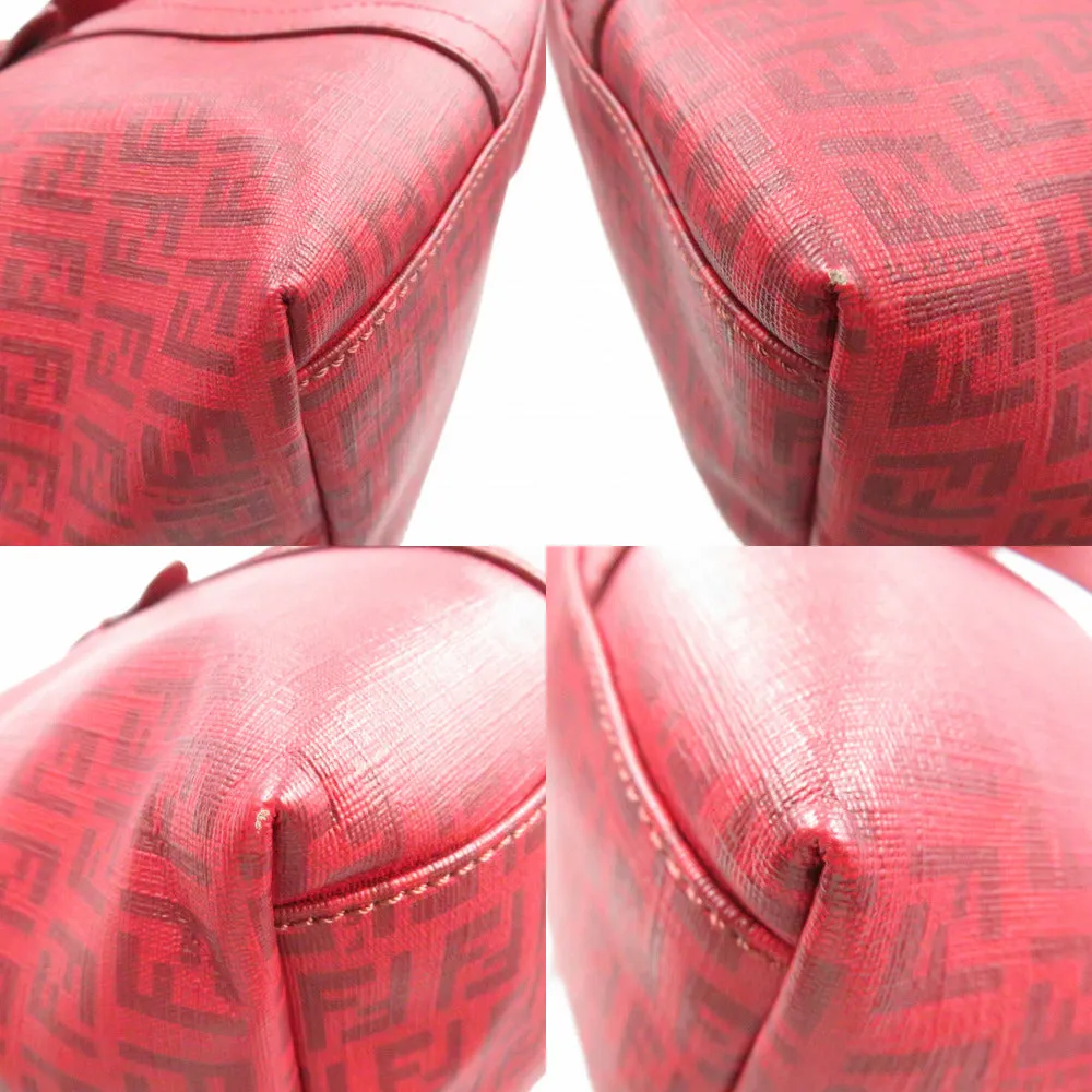 FENDI Tote Bag 8BH215 PVC coated canvas Red Zucchino Women Used