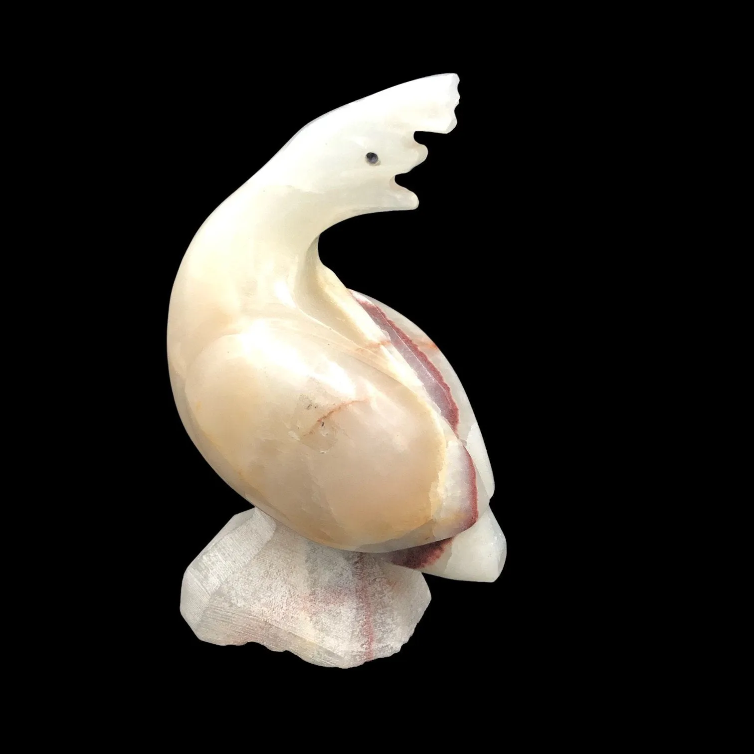 Figurine Quail Carved Onyx Bird Mneral Sculpture
