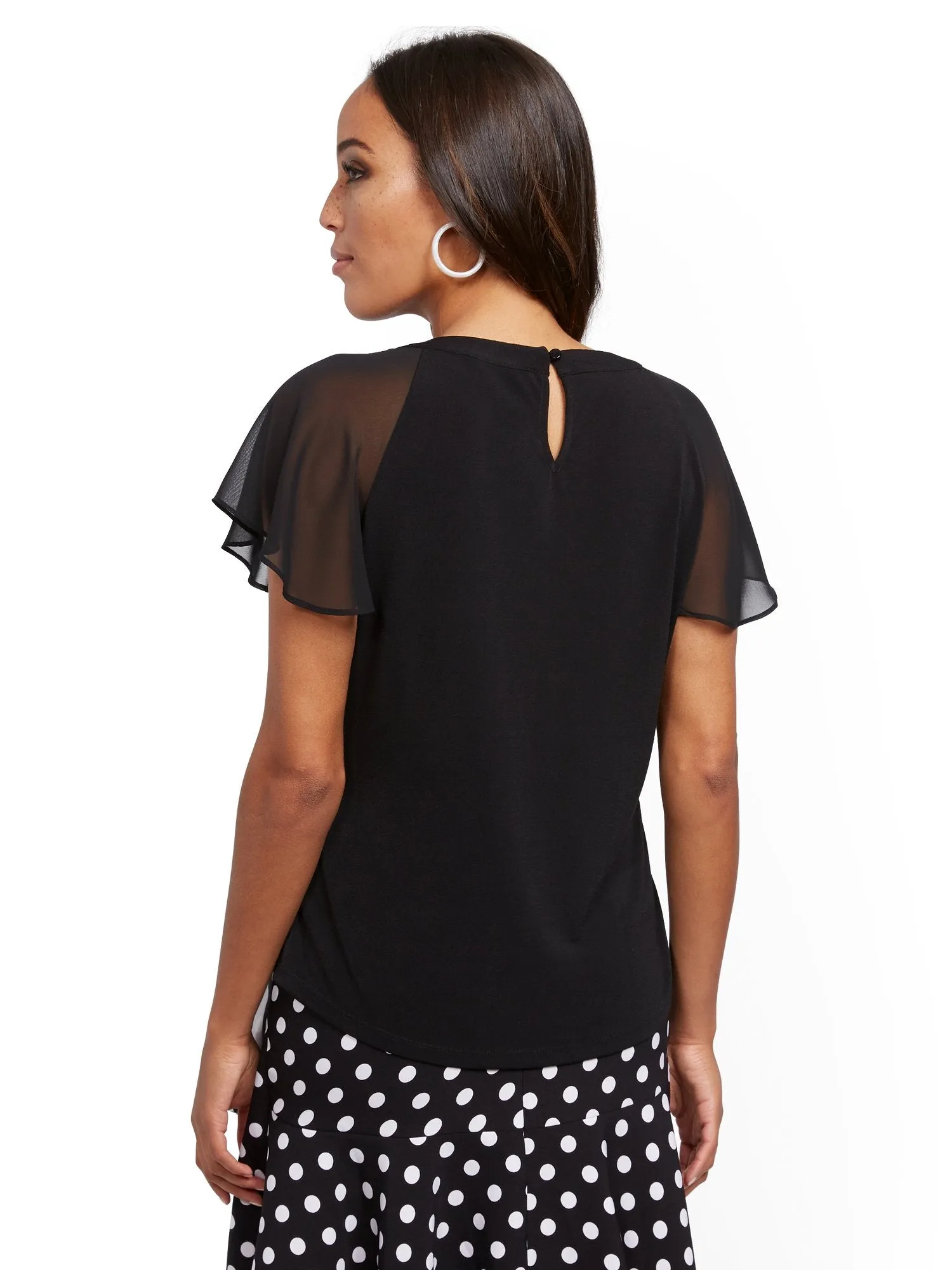 Flutter-Sleeve Top - 7th Avenue