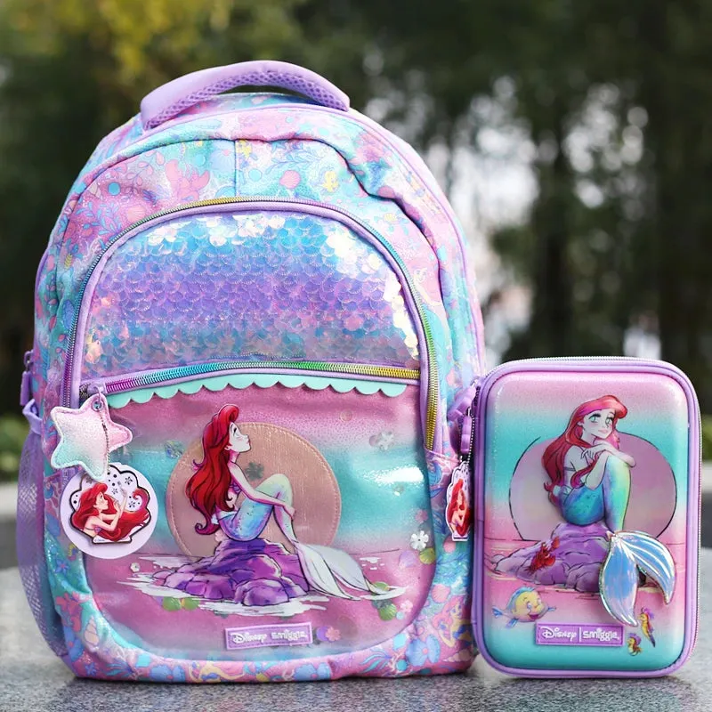 Genuine Disney Mermaid School Bag /Children Stationery Pen Case /Lunch Bag Backpack
