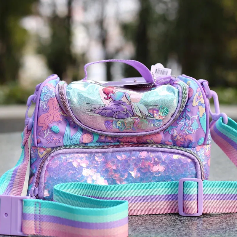 Genuine Disney Mermaid School Bag /Children Stationery Pen Case /Lunch Bag Backpack