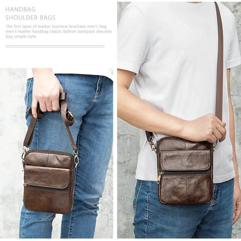 Genuine Leather Casual Travel Crossbody Bag