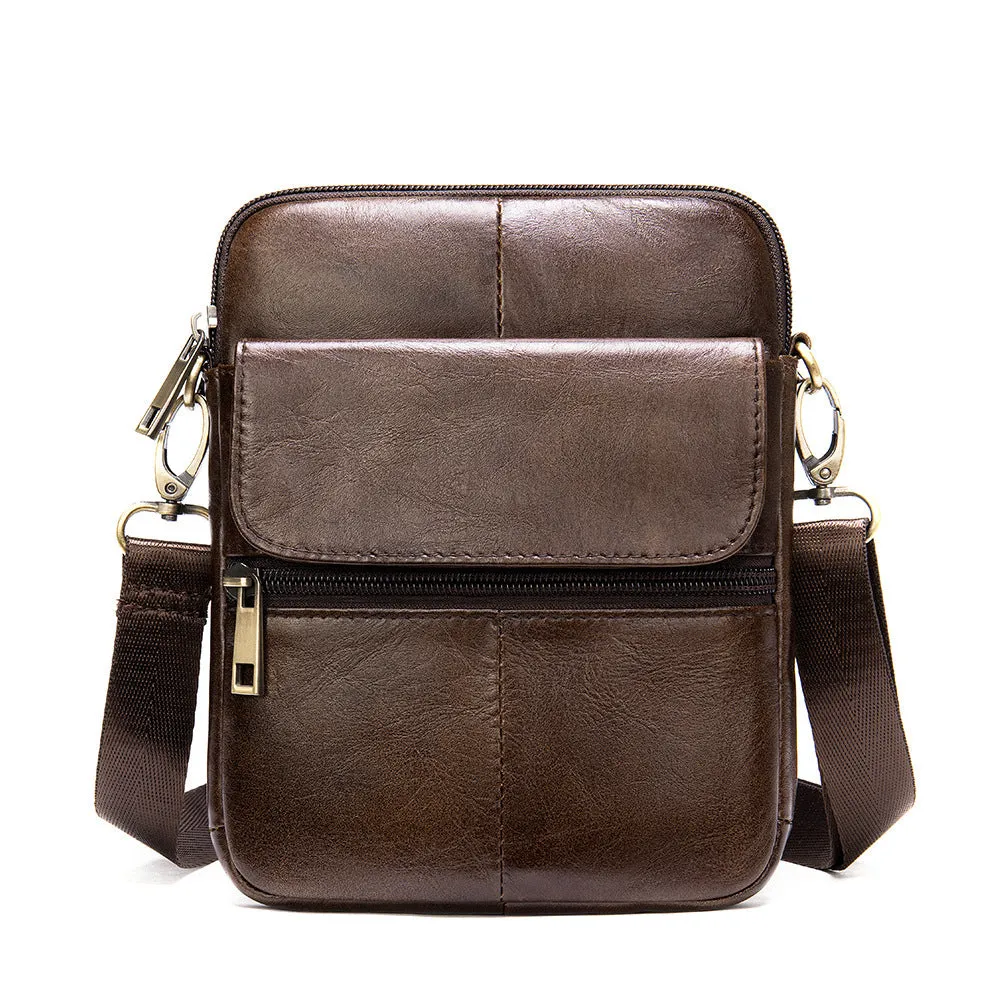 Genuine Leather Casual Travel Crossbody Bag