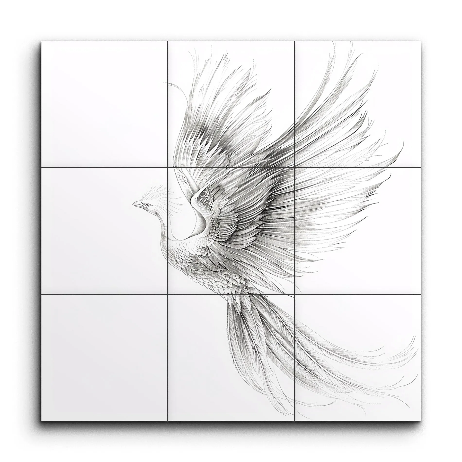 Graceful Bird in Flight: Elegant Monochrome Art