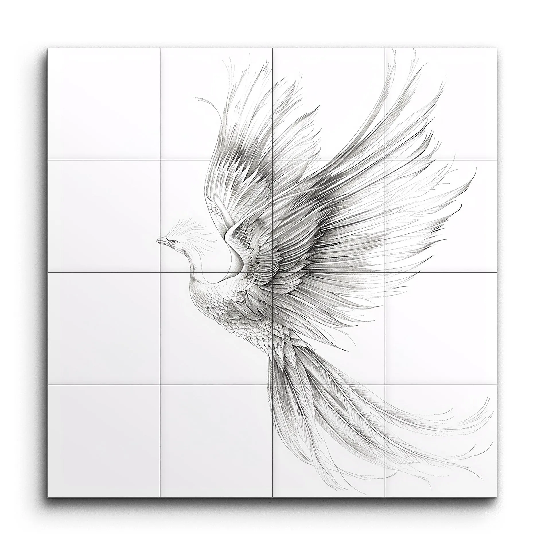 Graceful Bird in Flight: Elegant Monochrome Art