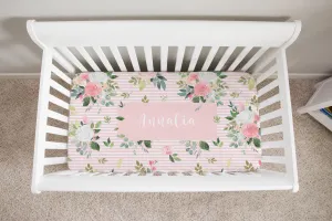 Graceful Rose Custom Crib Sheet