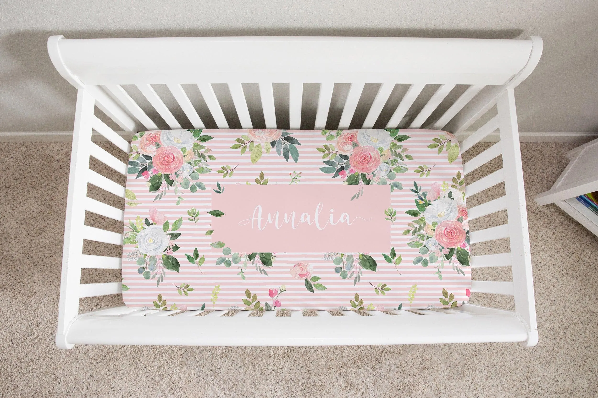 Graceful Rose Custom Crib Sheet