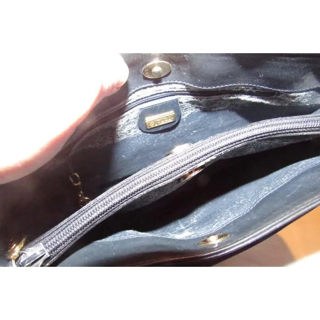 Gucci Navy Micro Guccissima Print on White Leather Bucket Bag