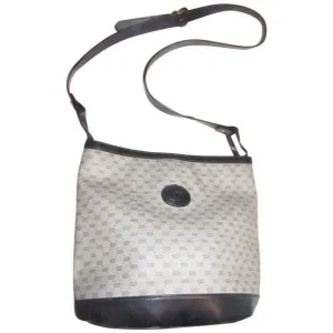 Gucci Navy Micro Guccissima Print on White Leather Bucket Bag