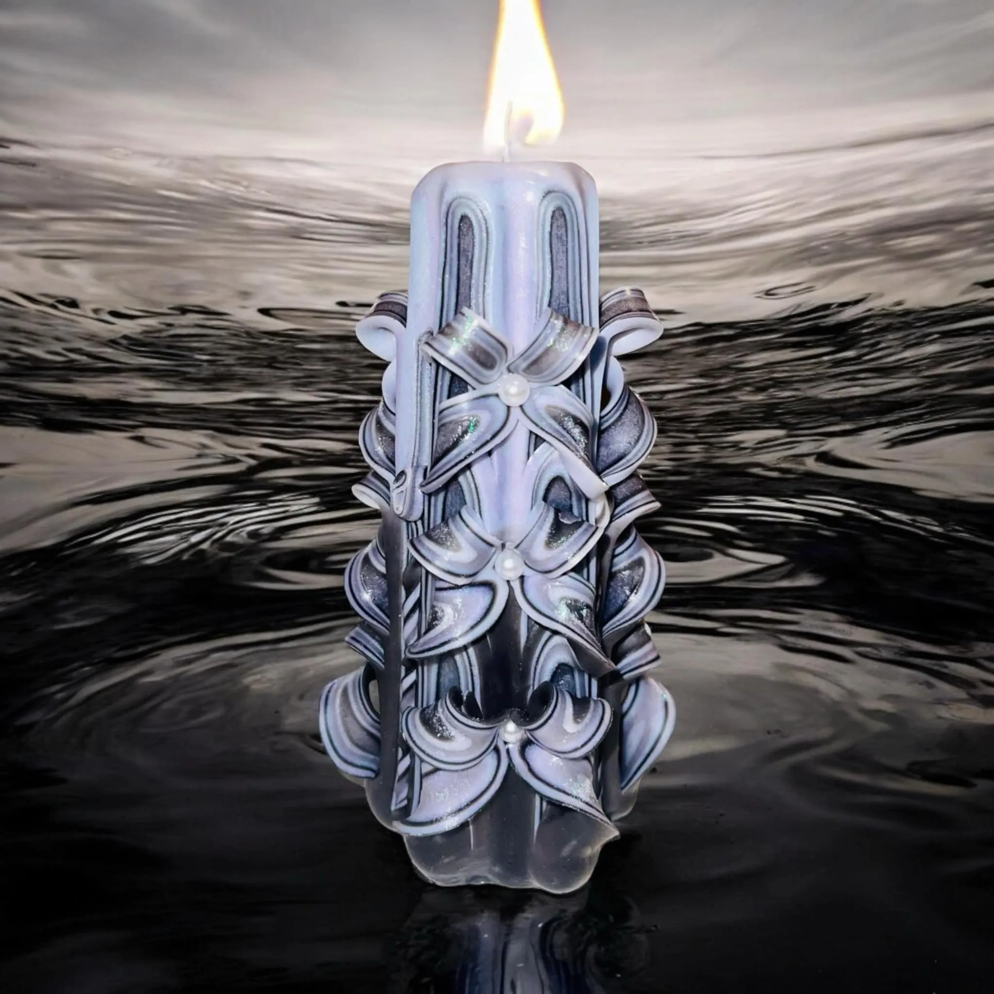 Handmade unscented carved candle -Cute design