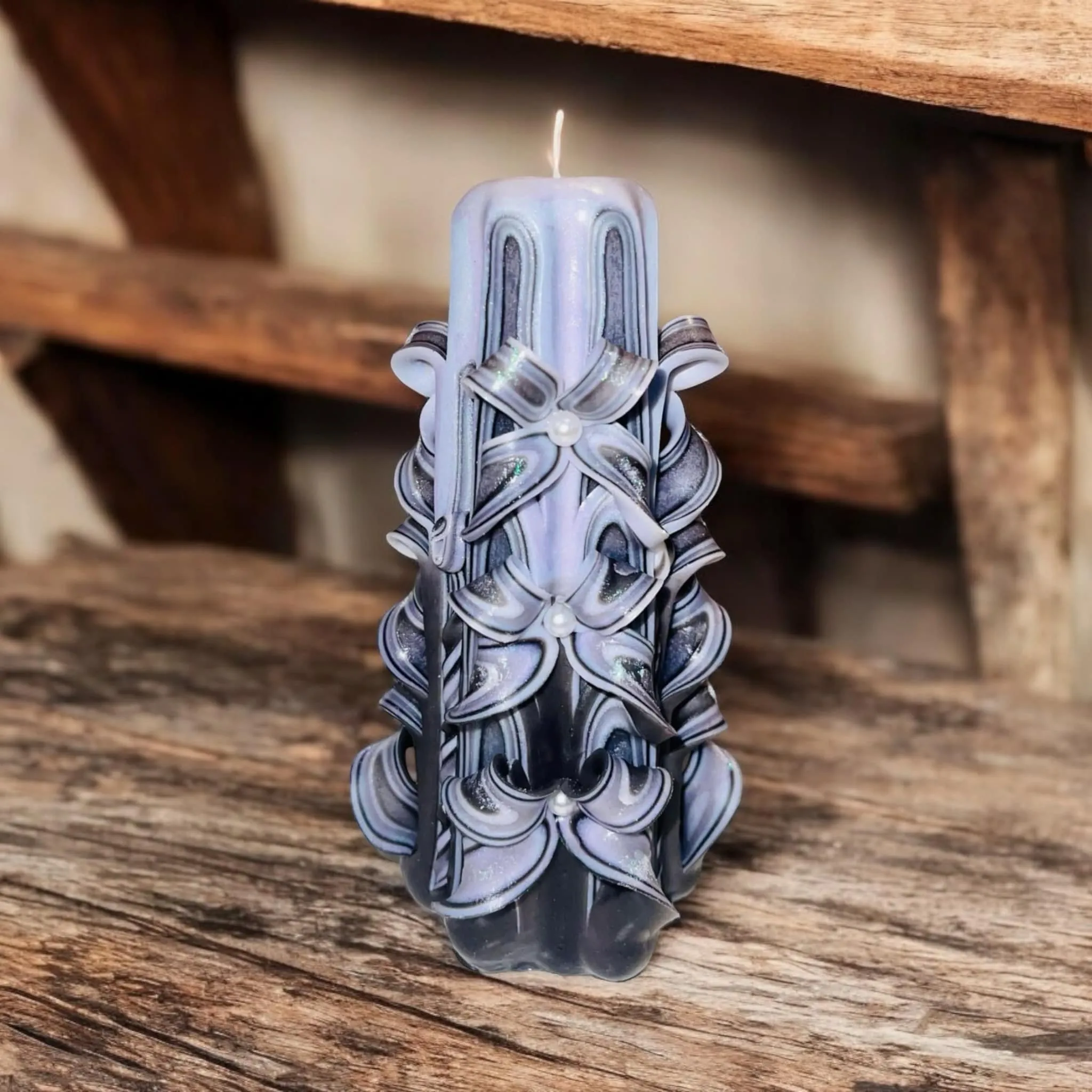 Handmade unscented carved candle -Cute design