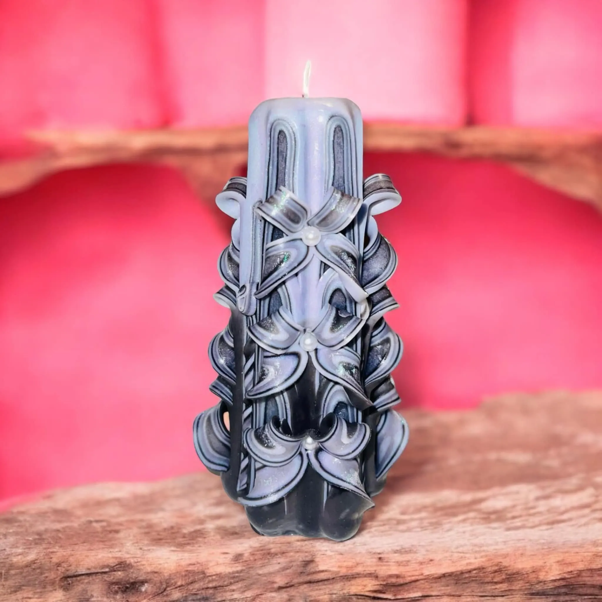 Handmade unscented carved candle -Cute design