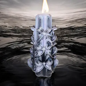 Handmade unscented carved candle -Cute design