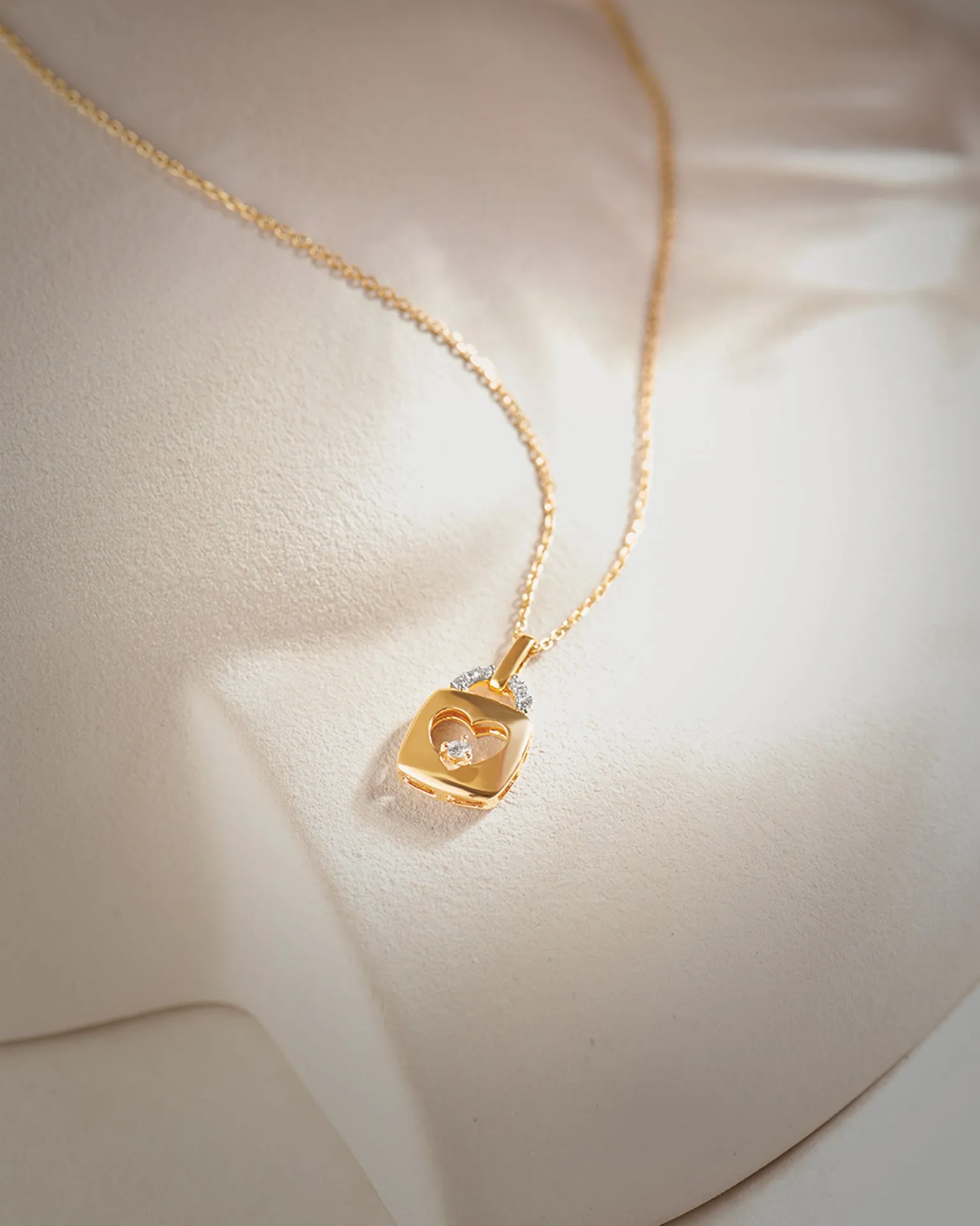Heart Lock Diamond Necklace